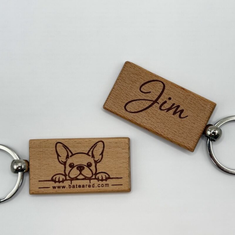 French Bulldog Wood Keychain | Laser Engraved